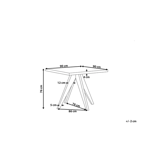 Table de salle à manger de jardin OLBIA 90 cm 90 cm Béton Gris