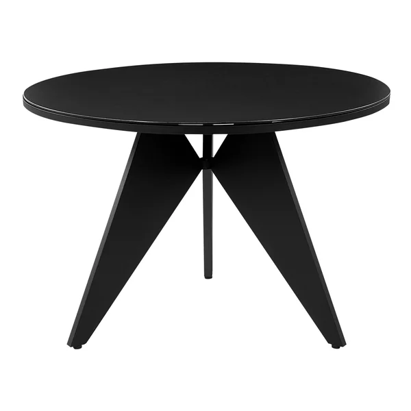 Table de salle à manger de jardin OLMETTO 83 cm 110 cm Verre Noir