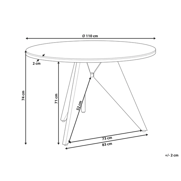 Table de salle à manger de jardin OLMETTO 83 cm 110 cm Verre Noir