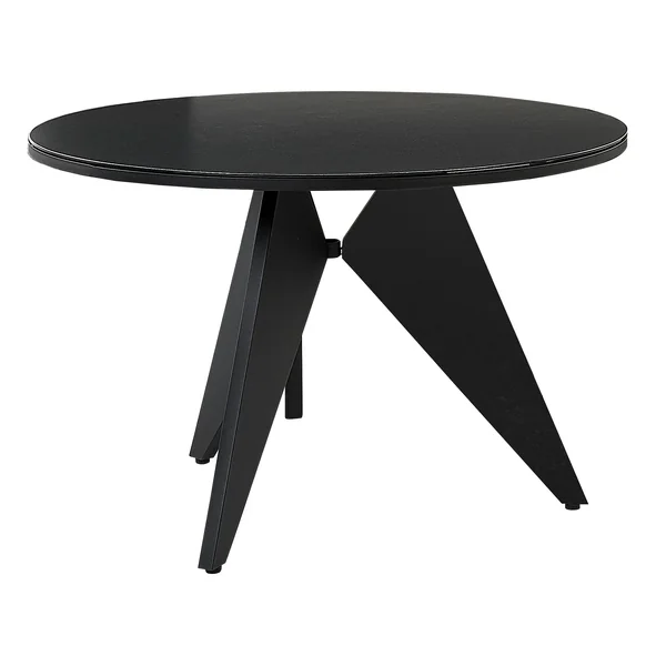 Table de salle à manger de jardin OLMETTO 83 cm 110 cm Verre Noir