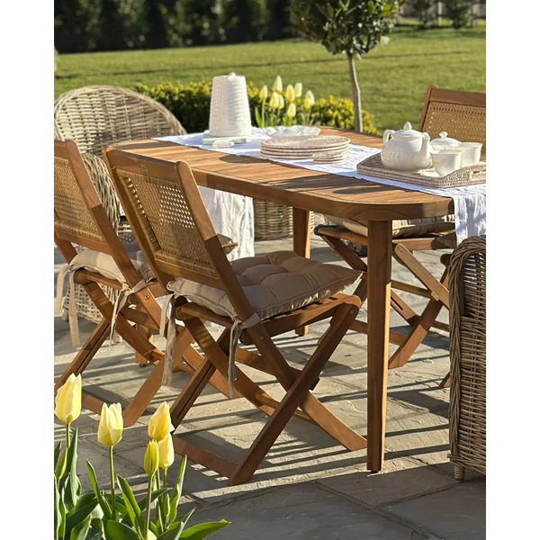 Table de salle à manger de jardin PARAGGI 180 cm 90 cm Bois d'acacia certifié Marron