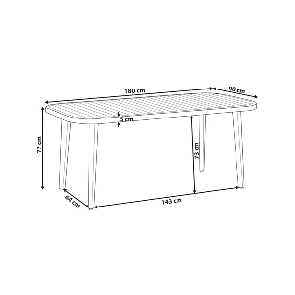 Table de salle à manger de jardin PARAGGI 180 cm 90 cm Bois d'acacia certifié Marron