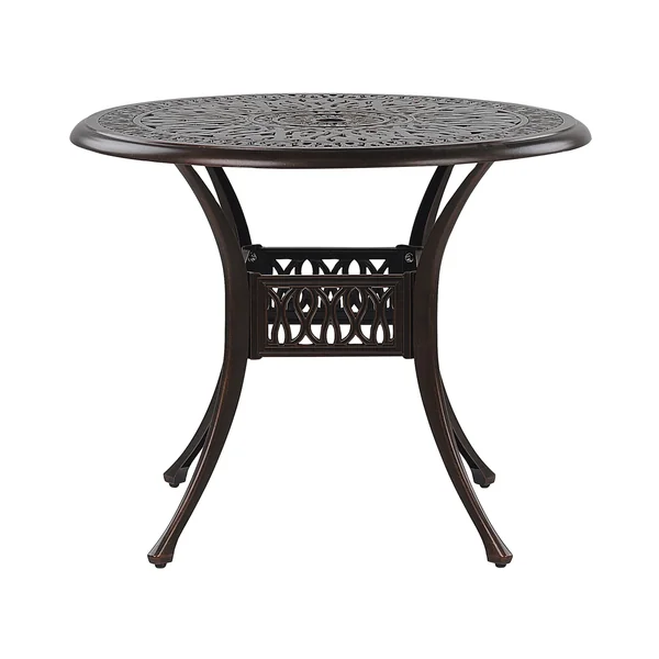 Table de salle à manger de jardin pour 4 personnes ANCONA 90 cm 90 cm Métal Marron foncé