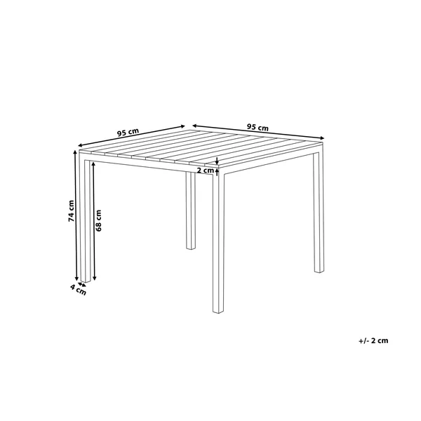 Table de salle à manger de jardin PRATO 95 cm 95 cm Beige