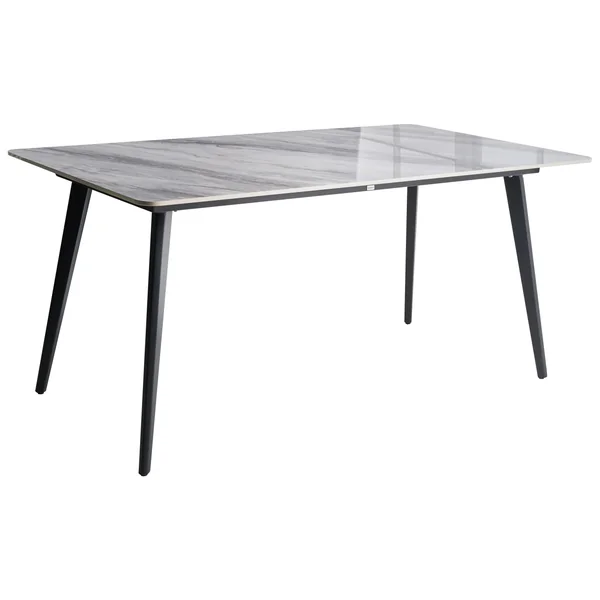 Table de salle à manger de jardin RODALLO 160 cm 90 cm Pierre Marbre gris