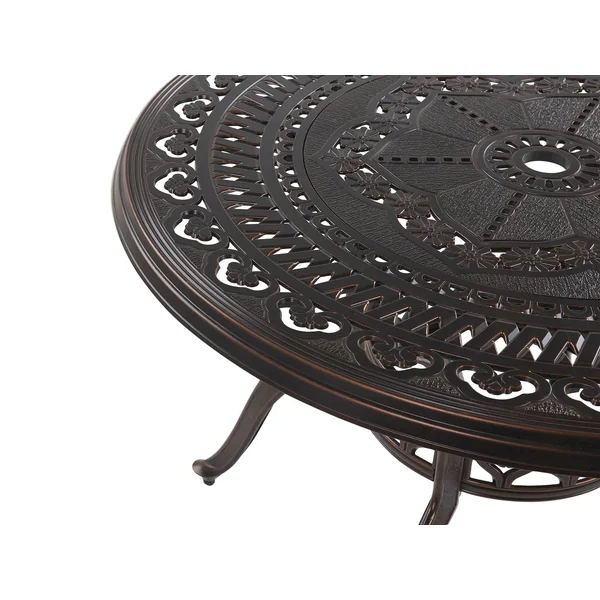 Table de salle à manger de jardin SALENTO 102 cm 102 cm Métal Marron foncé