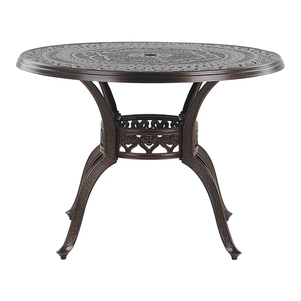 Table de salle à manger de jardin SALENTO 102 cm 102 cm Métal Marron foncé