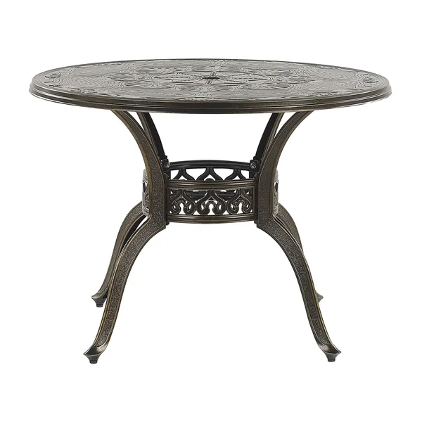 Table de salle à manger de jardin SAPRI 100 cm 100 cm Métal Marron foncé