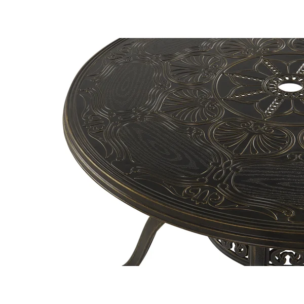Table de salle à manger de jardin SAPRI 100 cm 100 cm Métal Marron foncé