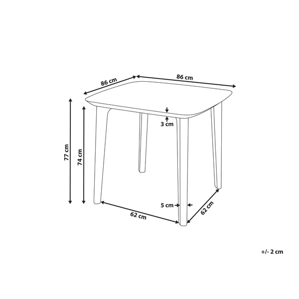 Table de salle à manger de jardin SORICO 86 cm 86 cm Beige clair