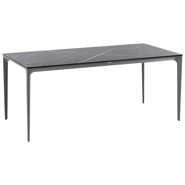 Table de salle à manger de jardin SOVARETO 180 cm 90 cm Effet marbre Marbre noir