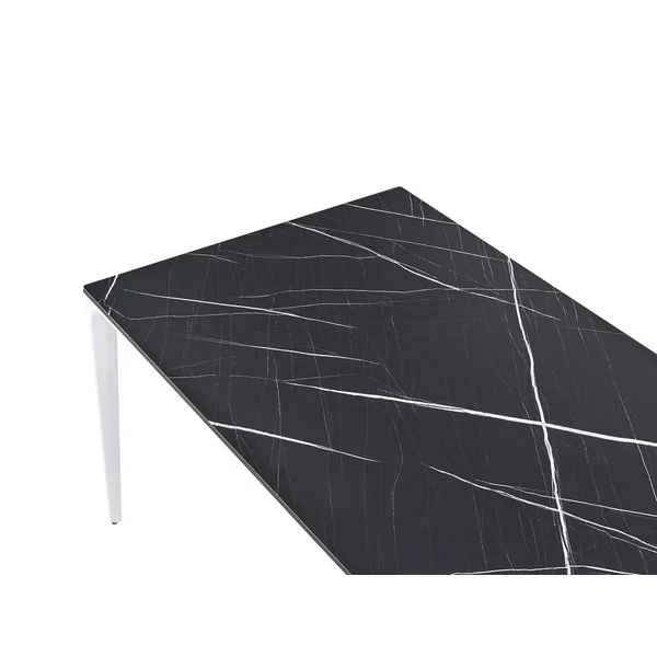 Table de salle à manger de jardin SOVARETO 180 cm 90 cm Effet marbre Marbre noir