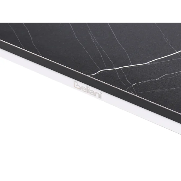 Table de salle à manger de jardin SOVARETO 180 cm 90 cm Effet marbre Marbre noir