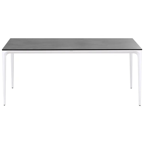 Table de salle à manger de jardin SOVARETO 180 cm 90 cm Effet pierre Gris foncé