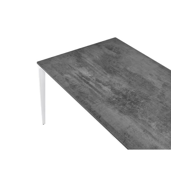Table de salle à manger de jardin SOVARETO 180 cm 90 cm Effet pierre Gris foncé