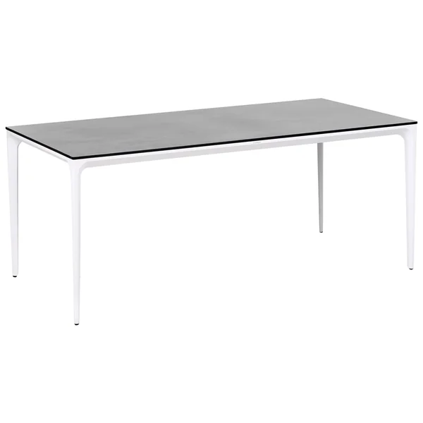 Table de salle à manger de jardin SOVARETO 180 cm 90 cm Effet pierre Gris foncé