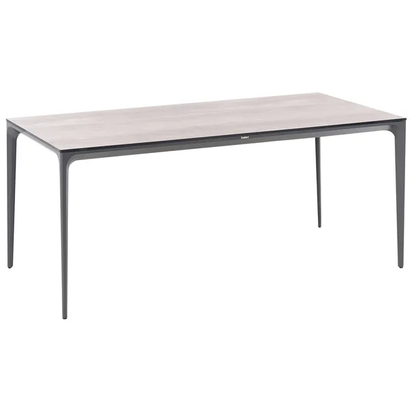 Table de salle à manger de jardin SOVARETO 180 cm 90 cm Imitation bois Gris clair