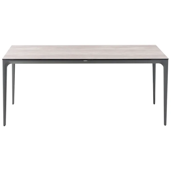 Table de salle à manger de jardin SOVARETO 180 cm 90 cm Imitation bois Gris clair