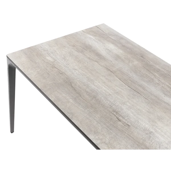 Table de salle à manger de jardin SOVARETO 180 cm 90 cm Imitation bois Gris clair