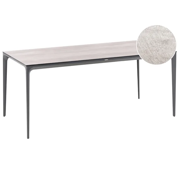 Table de salle à manger de jardin SOVARETO 180 cm 90 cm Imitation bois Gris clair