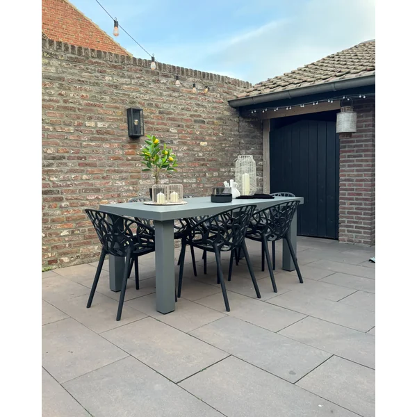Table de salle à manger de jardin TARANTO 180 cm 90 cm Béton Gris