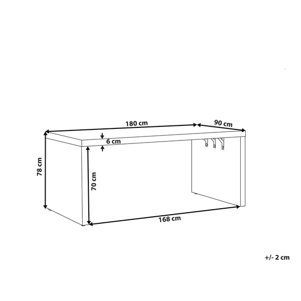 Table de salle à manger de jardin TARANTO 180 cm 90 cm Béton Gris