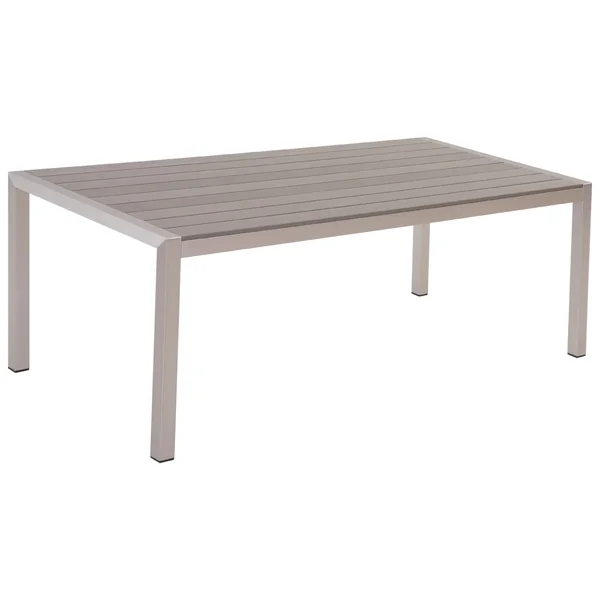 Table de salle à manger de jardin VERNIO 180 cm 90 cm Métal Gris