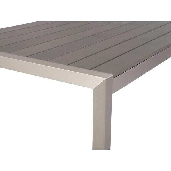 Table de salle à manger de jardin VERNIO 180 cm 90 cm Métal Gris