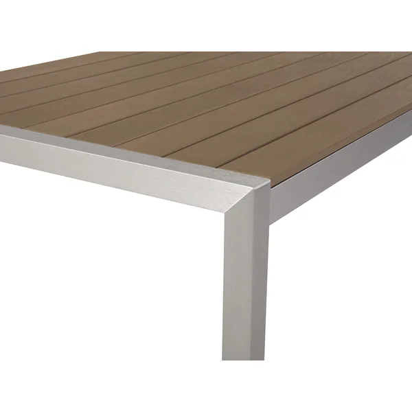 Table de salle à manger de jardin VERNIO 180 cm 90 cm Métal Marron