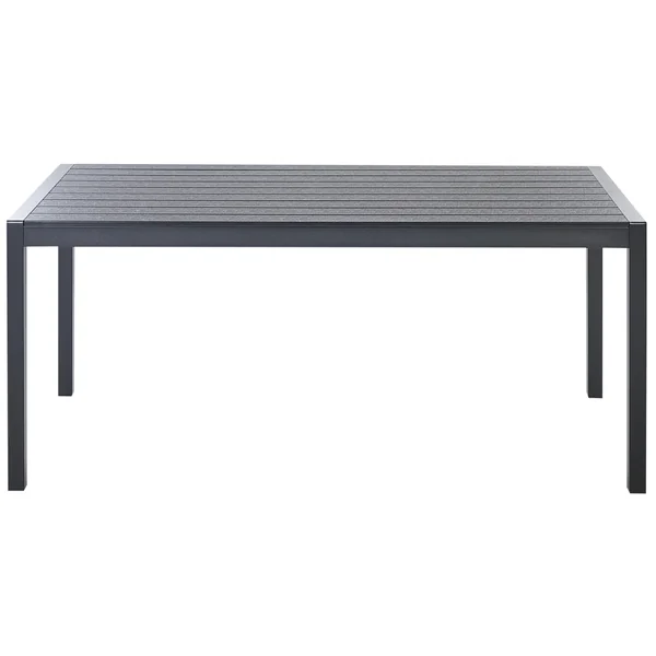 Table de salle à manger de jardin VERNIO 180 cm 90 cm Métal Noir