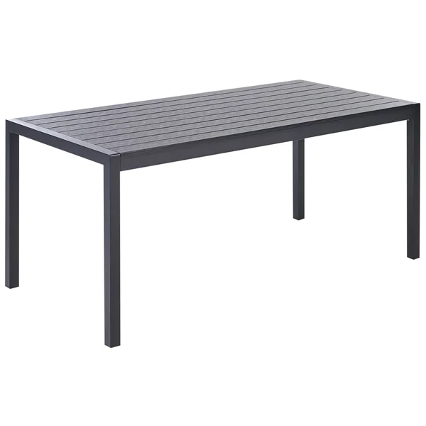 Table de salle à manger de jardin VERNIO 180 cm 90 cm Métal Noir