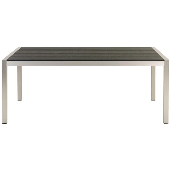 Table de salle à manger de jardin VERNIO 180 cm 90 cm Métal Noir/argenté