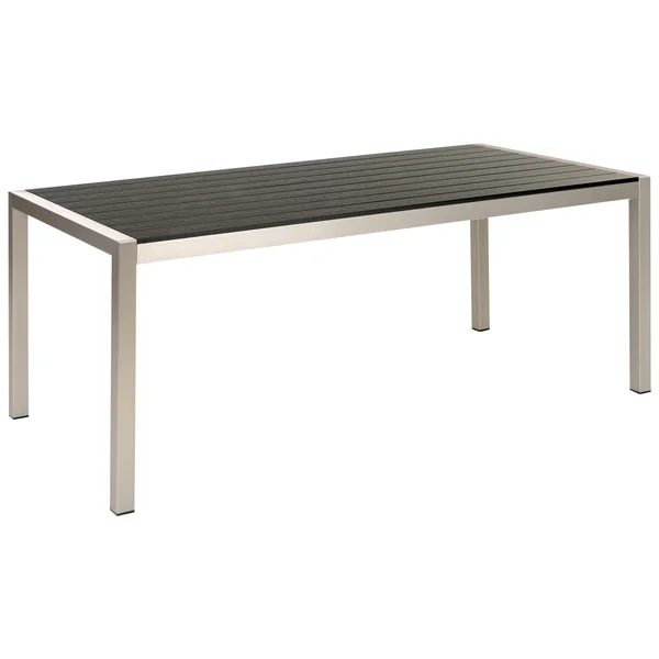 Table de salle à manger de jardin VERNIO 180 cm 90 cm Métal Noir/argenté