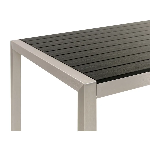 Table de salle à manger de jardin VERNIO 180 cm 90 cm Métal Noir/argenté