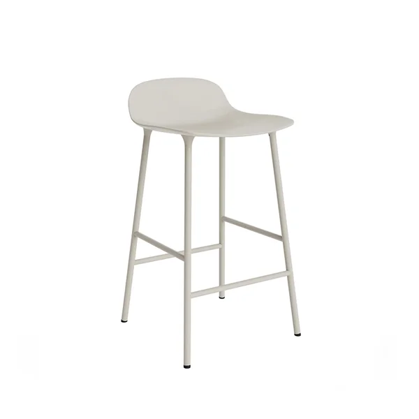 Tabouret haut FORM BARSTOOL pieds acier Gris clair NORMANN COPENHAGEN