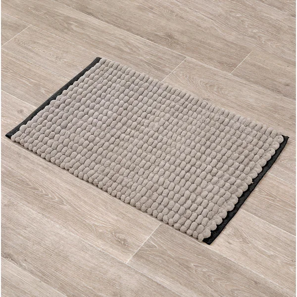 TAPIS POLYESTER COTON BICOLORE 45X75CM FICELLE NOIR