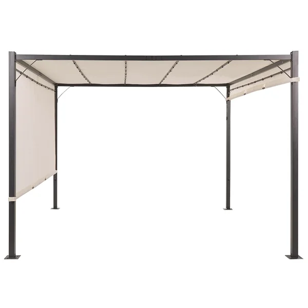 Tonnelle de jardin LED PARGA Métal 310 cm 310 cm Beige