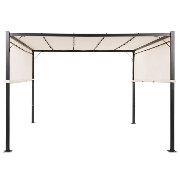 Tonnelle de jardin LED PARGA Métal 310 cm 310 cm Beige