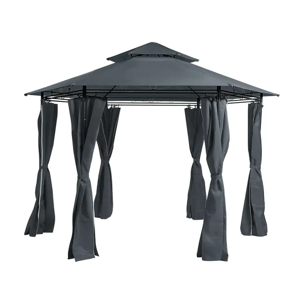 Tonnelle de jardin PORTEL Métal 350 cm 350 cm Gris graphite