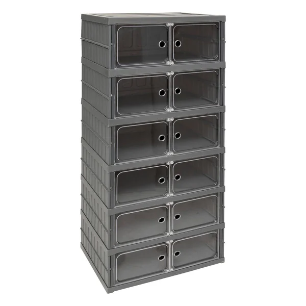 TOUR DE RANGEMENT PLIABLE 6 ETAGES PLASTIQUE