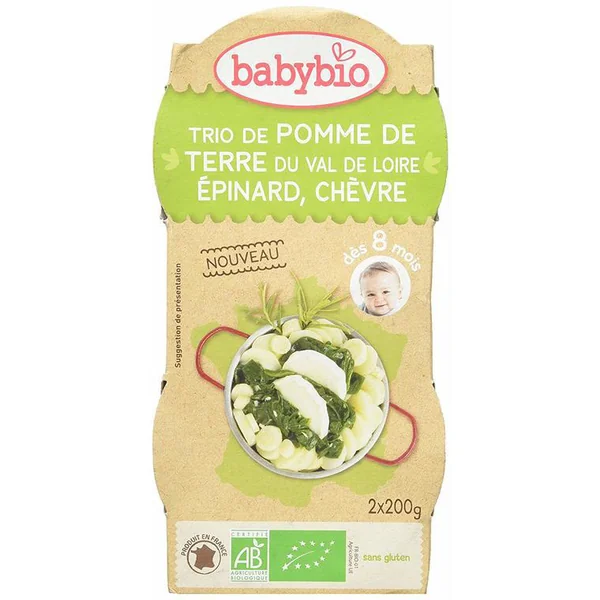 Trio pomme de terre épinard et chèvre Babybio 2 x 200 g
