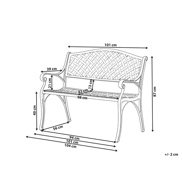 Tuinbank STAGGIA 104 cm Metaal Bruin