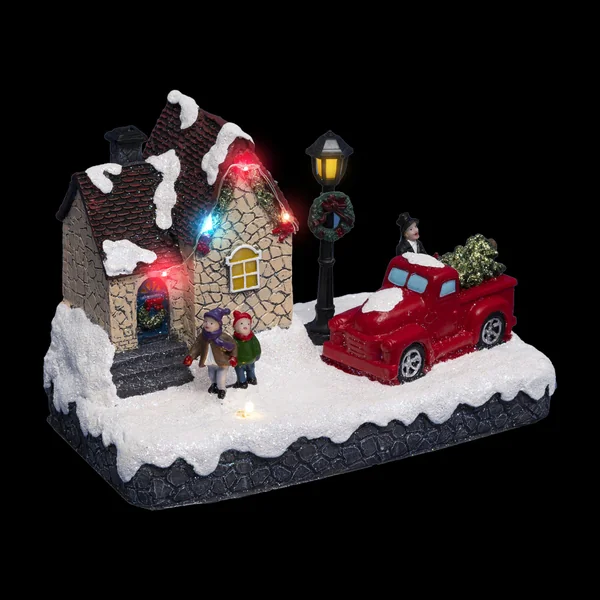 VILLAGE DE NOEL BOUTIQUE SAPINS A PILE 6 LEDS