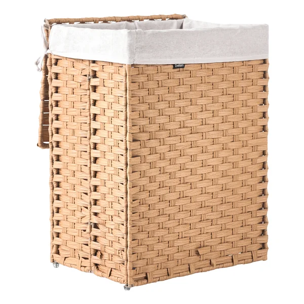 Wasmand met deksel MUCUBAJI Stof Bruin 83 L