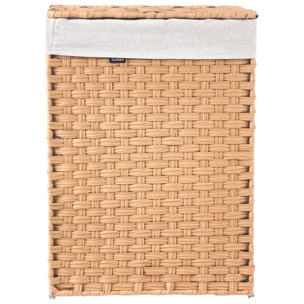 Wasmand met deksel MUCUBAJI Stof Bruin 83 L