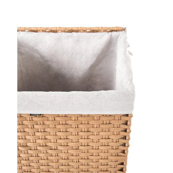 Wasmand met deksel MUCUBAJI Stof Bruin 83 L