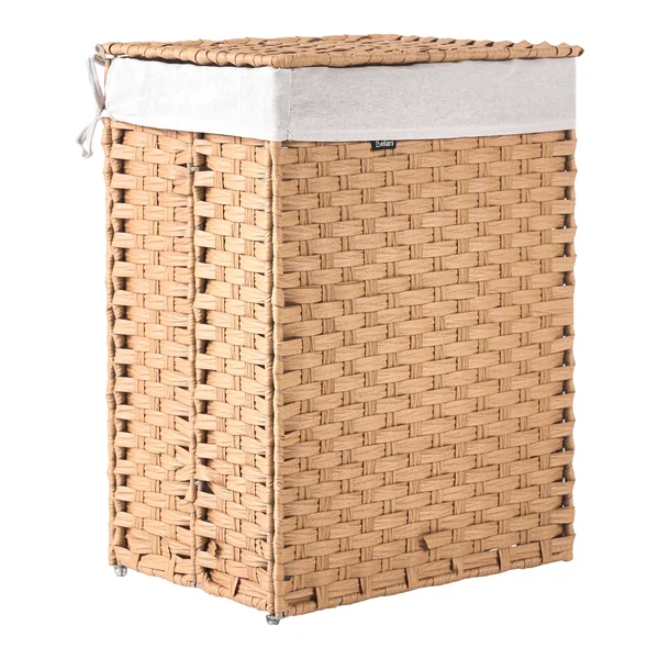 Wasmand met deksel MUCUBAJI Stof Bruin 83 L
