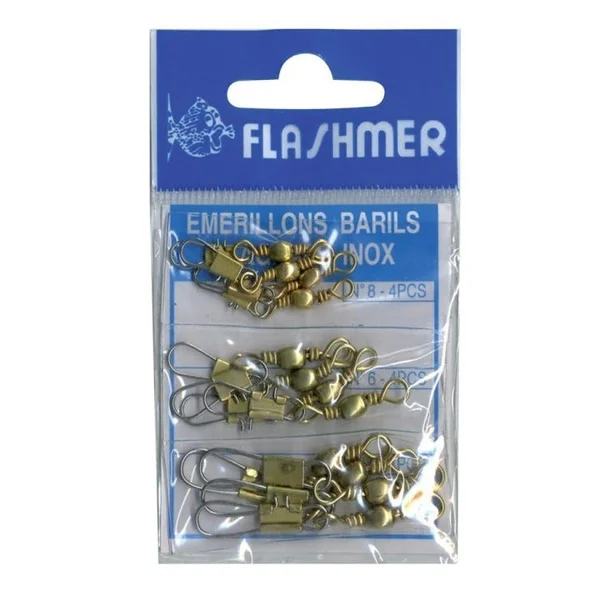 Émerillon baril à agrafe modèles N°4-6-8 x12